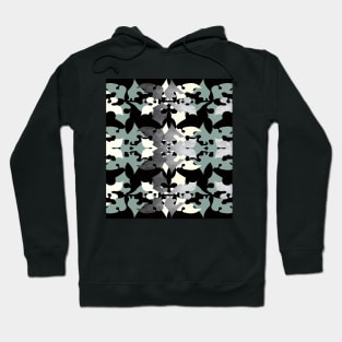 Shadow Frost- Black and White Art Deco Hoodie